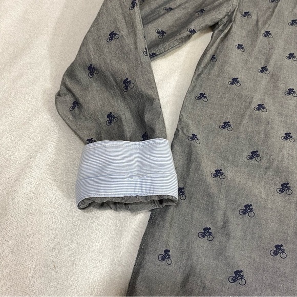 Le 31 Simons Bicycle Grey Button Down Long Sleeved Shirt Semi Fit Size Medium - Picture 6 of 6